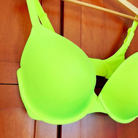 Skims Fits Everybody Push-Up Demi Bra Green Highlighter Size 40DDD (40F) - Picture 2 of 7